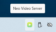 The Neo Video Server icon in the Windows system tray